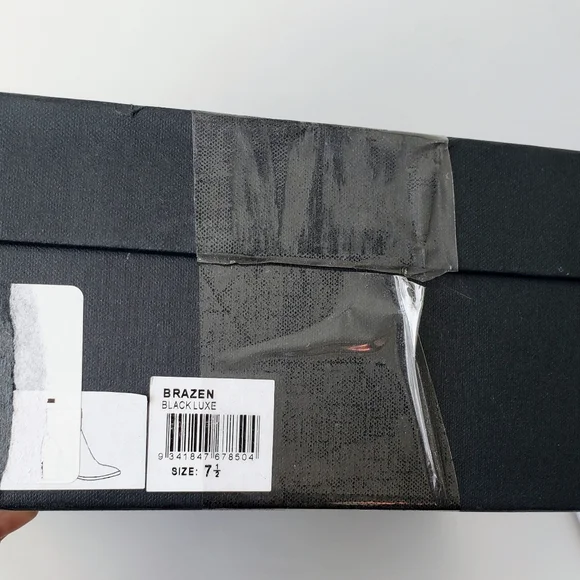 Tony Bianco Brazen Black Leather Ankle Boots Pointed Toe Midi New Size 7.5 - Picture 13 of 13